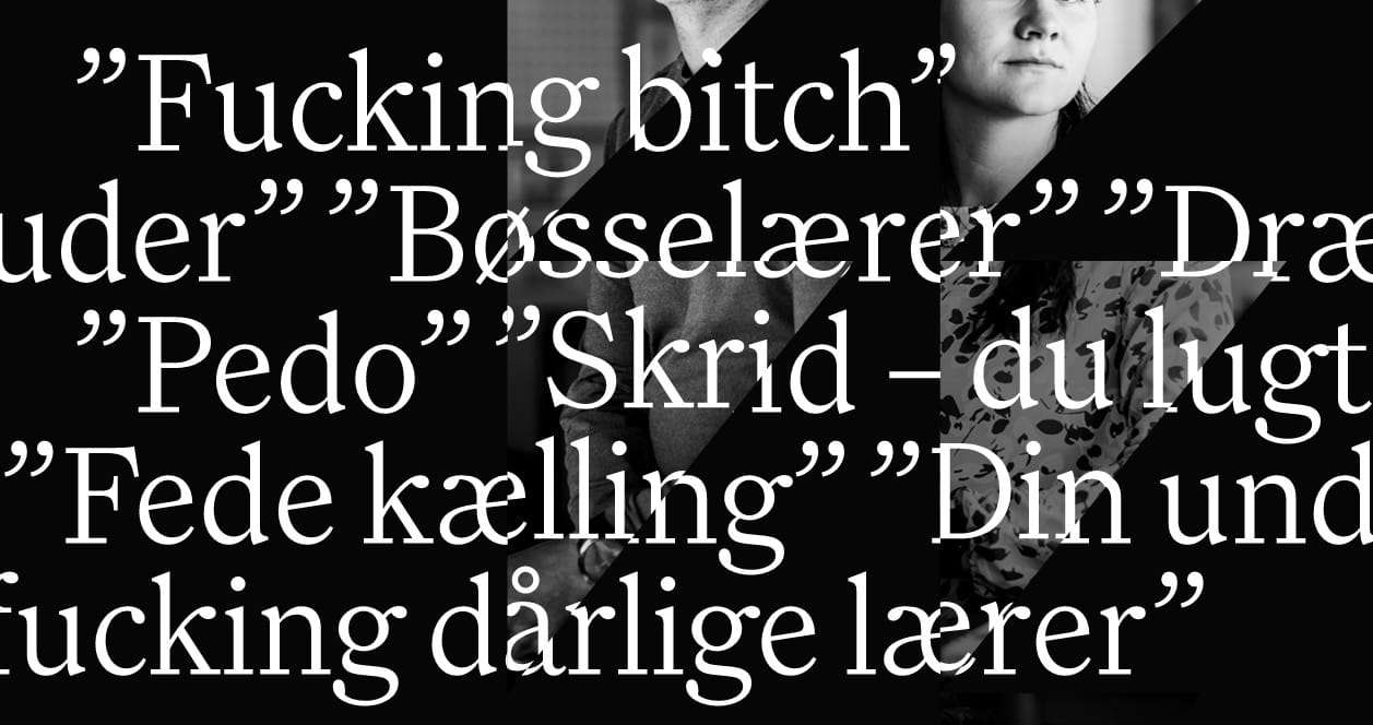 Udsnit af grove udtryk fra forsiden af Folkeskolen okt 26