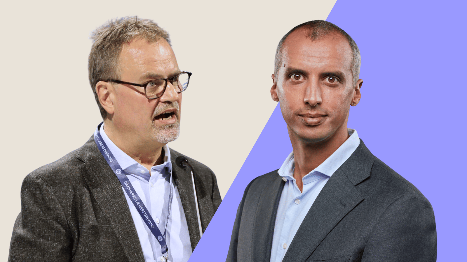 Danmarks Lærerforenings formand Gordon Ørskov Madsen og børne- og undervisningsminister Mattias Tesfaye (S).
