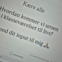 Tekst på facebook: Kære alle. Hvordan kommer vi uroen i klasseværelset til livs?