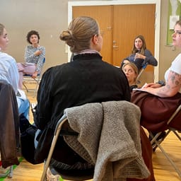 Studerende Liv Winther, underviser Kirsten Kolstrup, studerende Freja Nørkjær og Marie Lulu Skautrup