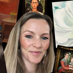 Christina Rinaldo og malerier af Anna Ancher, Frida Kahlo, Georgia O'keefe, Sofonisba, Maria Carl Nielsen.