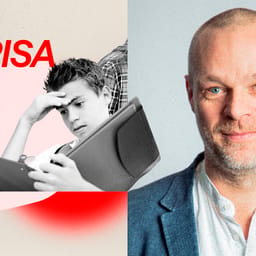 To delt billede med collage af læsende dreng til venstre og kilde Simon Skov Fougt til højre