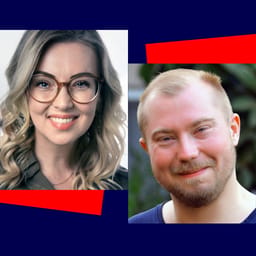 Portrætfoto af lærer Louise Sandie Schmidt Holm og lærer Jacob Schmidt Mørch.