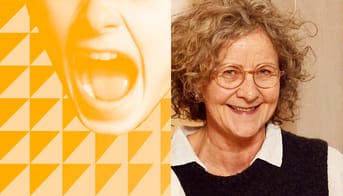 Redigeret billede af Gitte Bisgaard sammensat med et billede af en anonym dreng der skriger