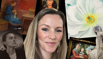 Christina Rinaldo og malerier af Anna Ancher, Frida Kahlo, Georgia O'keefe, Sofonisba, Maria Carl Nielsen.