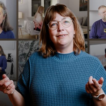 Janne Skovbjerg foran et screendump fra ladostaleomtro.dk.