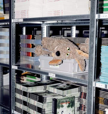 Undervisningsmaterialer på CFU's lager i Viborg.