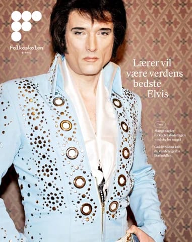 Magasinforside med mand klædt ud som Elvis