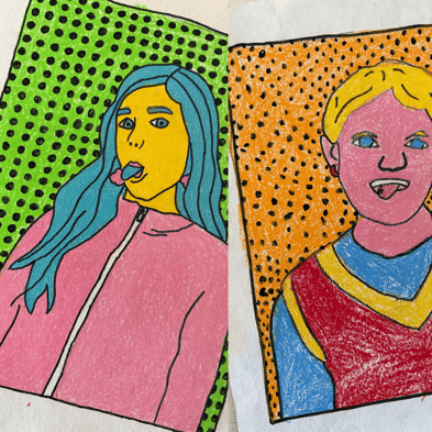 Farverige selvportrætter