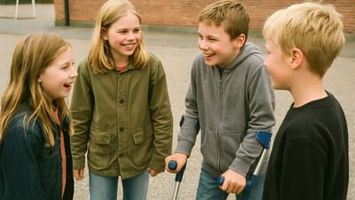 Børn holder frikvarter