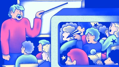 Illustration af undervisning der bliver filmet