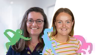 Portrætter af Kristine Skadhauge Nielsen og Lina Johansen.