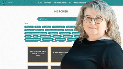 Anita Hove Olesen. Bagrunden er et skærmbillede fra inklutoo.dk