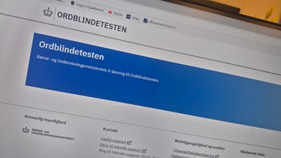 Skærm - ordblindetestforside