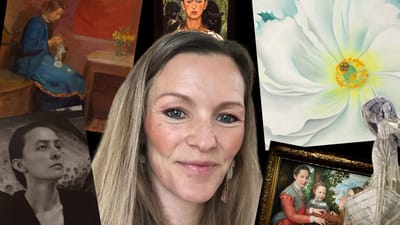 Christina Rinaldo og malerier af Anna Ancher, Frida Kahlo, Georgia O'keefe, Sofonisba, Maria Carl Nielsen.