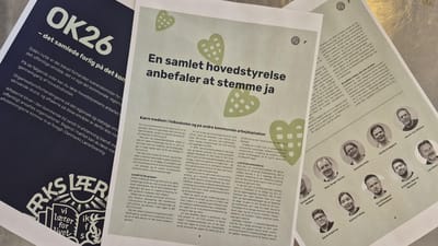 Sider fra pdf om OK26 og hovedstyrelsens anbefaling