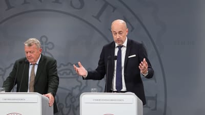Magnus Heunicke til pressemøde om Pisa-resultater. Lars Løkke tv.