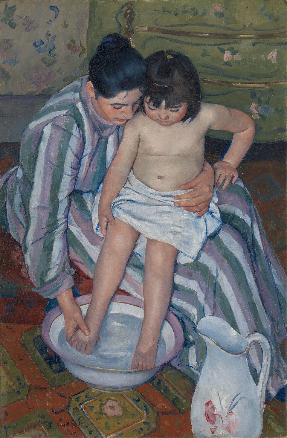 Mary Cassats maleri "the childs bath"